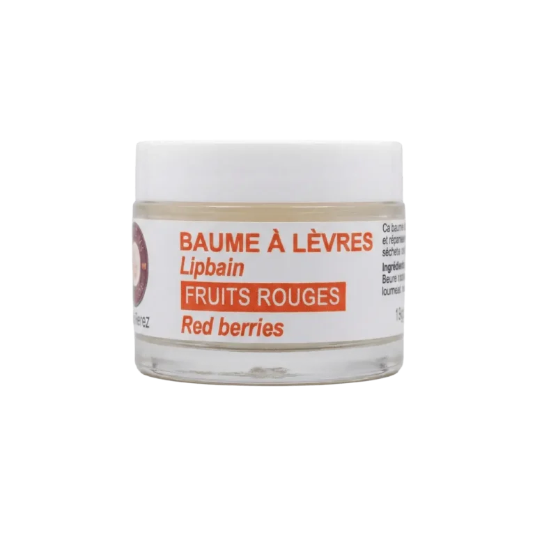 Baume à lèvres naturel aux fruits rouges 13g pour hydratation intense - Yaqoute Bio