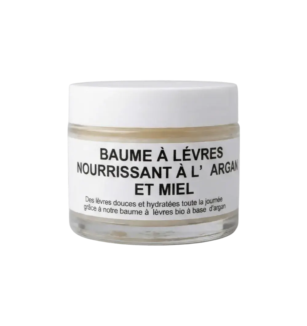Baume à Lèvres Argan & Miel - 13g Baume à lèvres nourrissant naturel à l'huile d'argan et miel 13g