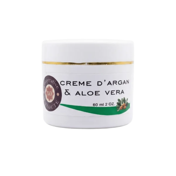 Crème visage naturelle à l'huile d'argan et aloe vera 60ml pour hydratation et réparation - Yaqoute Bio