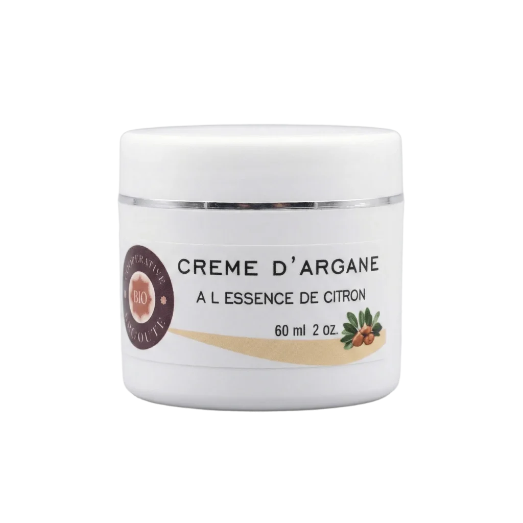 Crème visage naturelle à l'huile d'argan et essence de citron 60ml pour un teint net - Yaqoute Bio