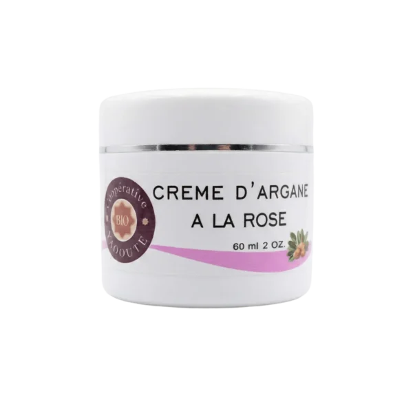 Crème visage naturelle à l'huile d'argane et rose 60ml pour l'éclat du teint - Yaqoute Bio