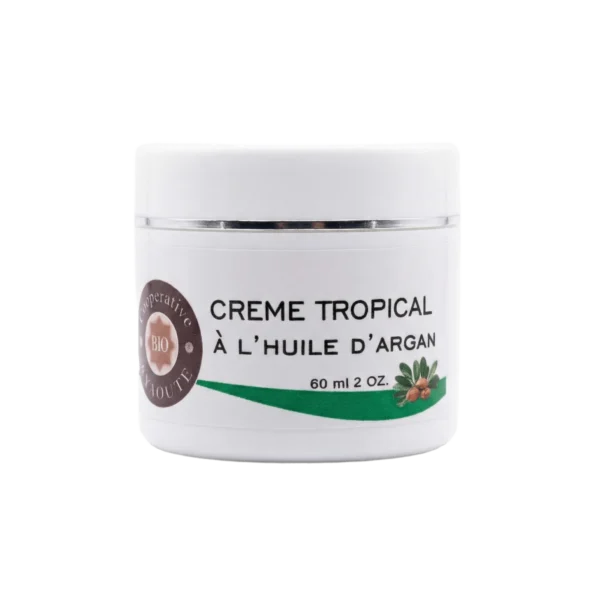 Crème hydratante tropicale à l'huile d'argan 60ml senteur exotique - Yaqoute Bio