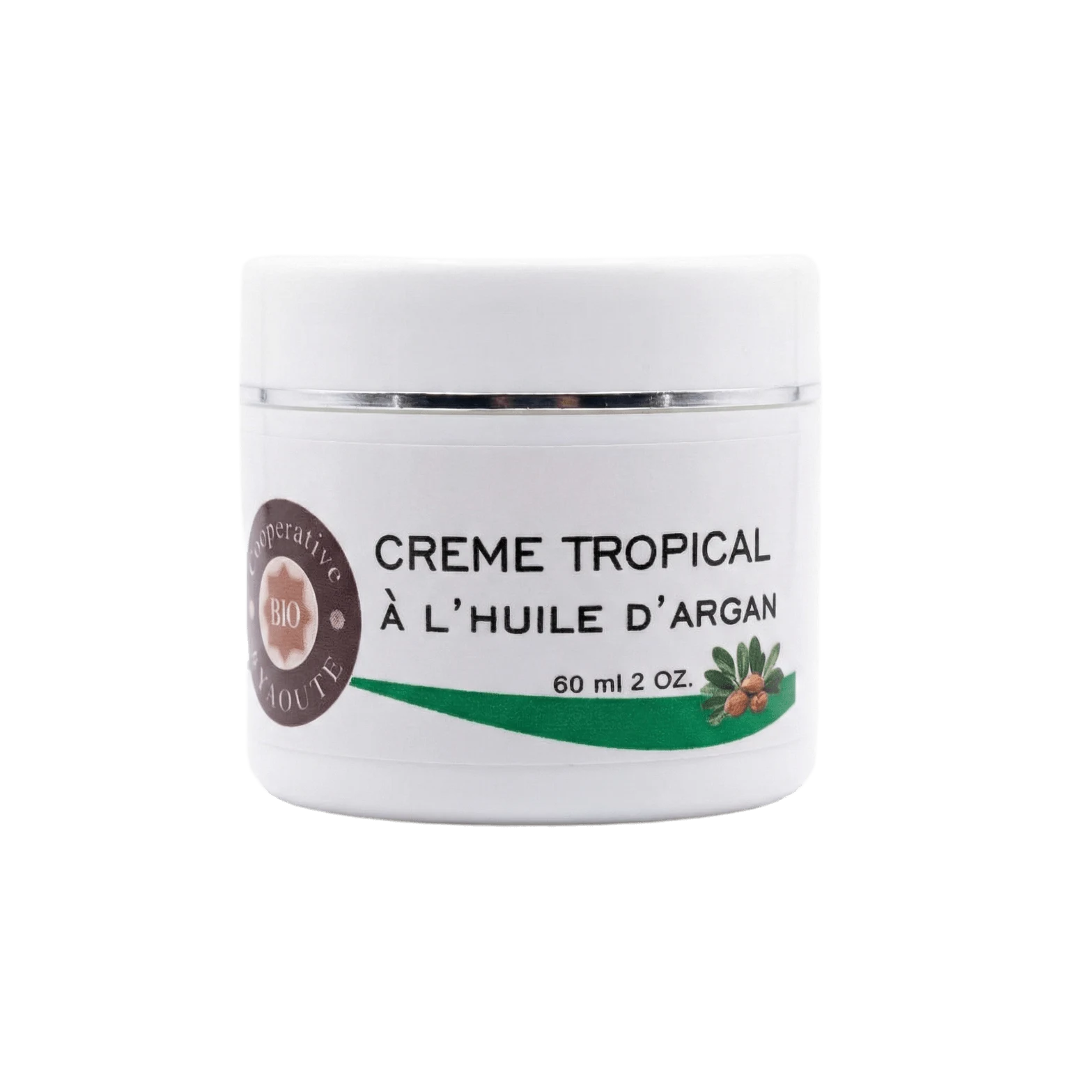 Crème Tropicale à l'Argan - 60ml Crème hydratante tropicale à l'huile d'argan 60ml senteur exotique - Yaqoute Bio
