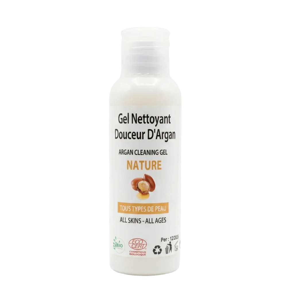 Gel nettoyant visage naturel à l'huile d'argan pour tous types de peau 100ml - Yaqoute Bio