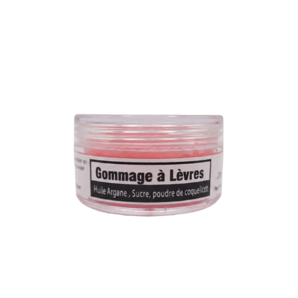 Gommage naturel pour les lèvres à l'huile d'argane, sucre et coquelicot - Yaqoute Bio